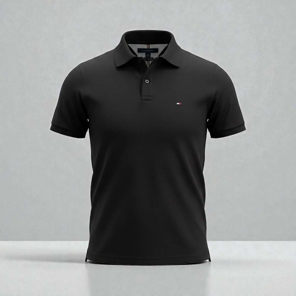 Tommy Hilfiger Slim Fit Stretch Polo Shirt Black Size M